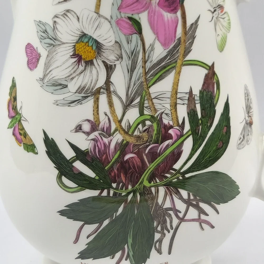 Portmeirion Botanic Garden Christmas Rose Pitcher Jug England Floral